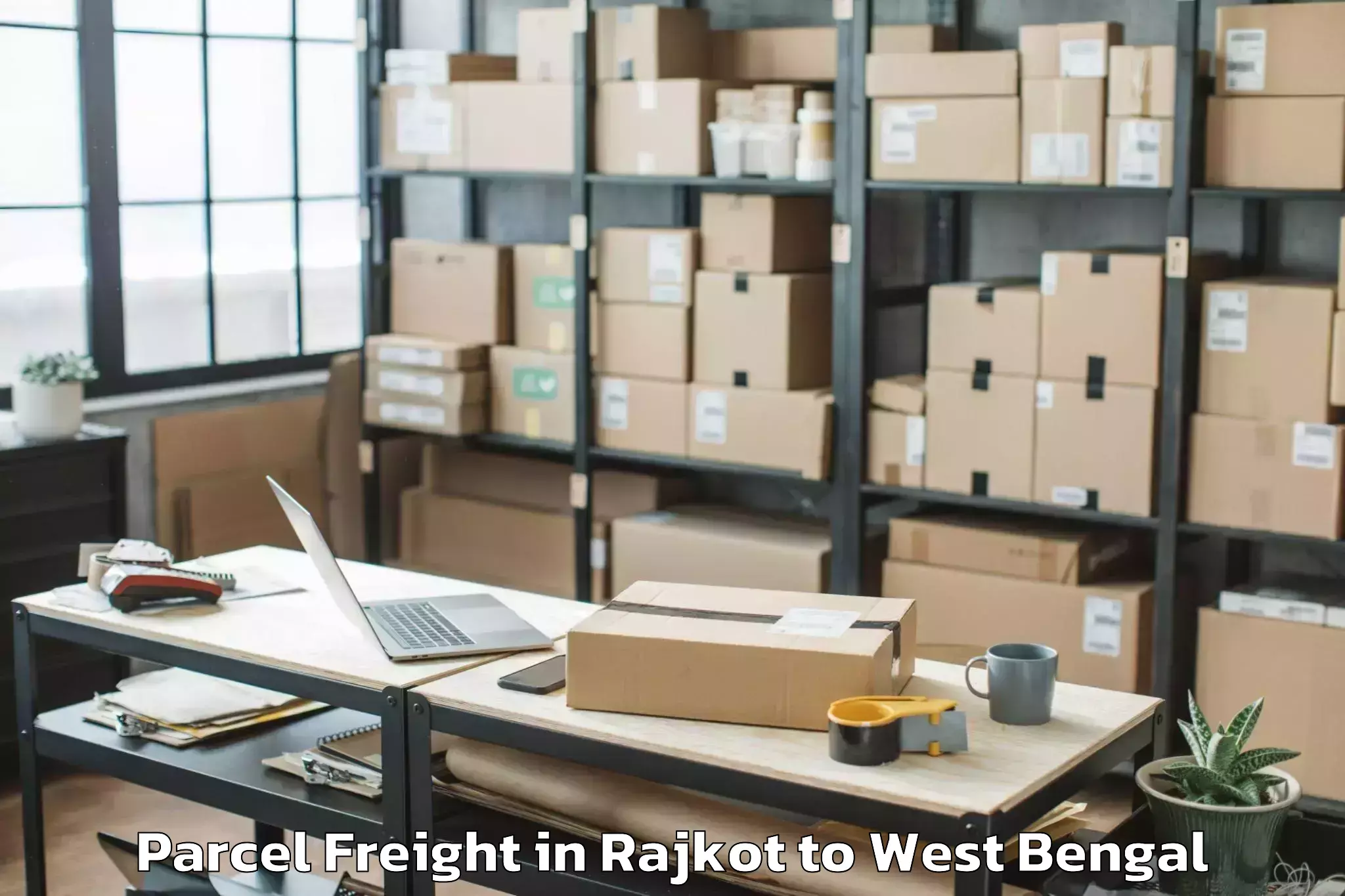 Book Rajkot to Bamangola Parcel Freight